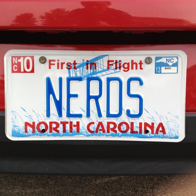 NERDS license plate