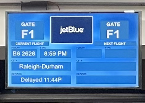 Our flight back from Florida to NC was delayed until almost midnight